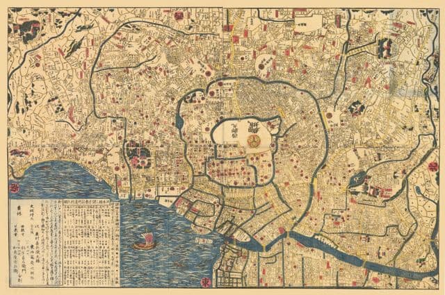 Mapa antigo de Tóquio