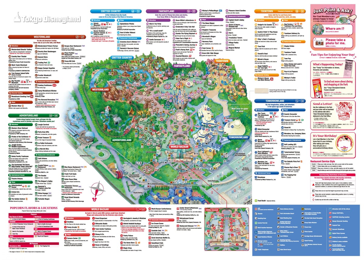 Mapa do parque da Disneylândia de Tóquio